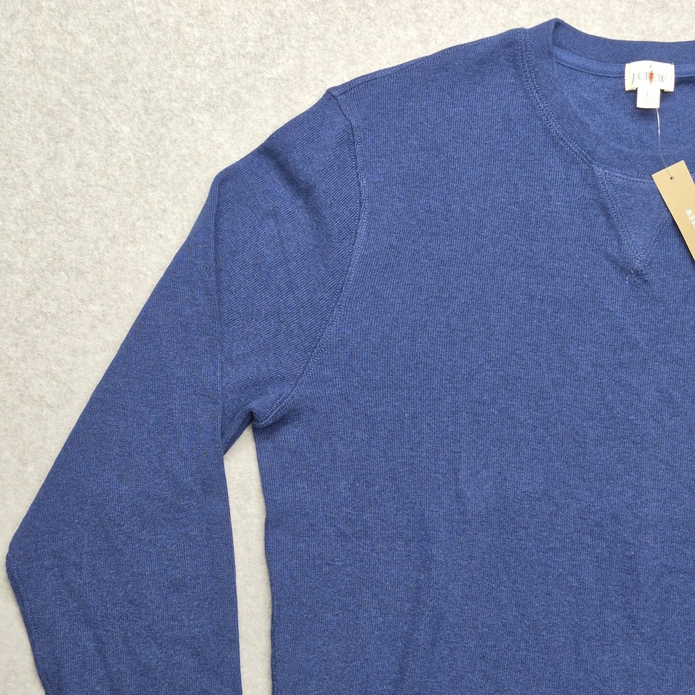 J.Crew Oarsman Sweater Mens Large Blue 100% Cotton Textured Long Sleeve Pullover - Picture 11 of 16